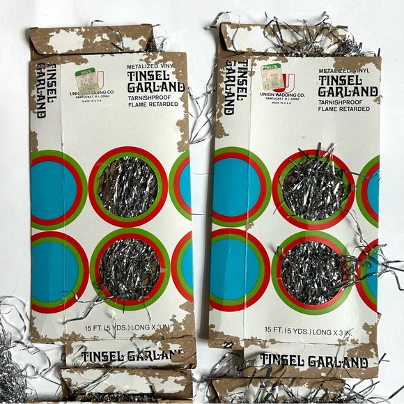 Vintage Tinsel Icicles Lot of 4 Boxes by Union Wadding Co. - Picture 2 of 8